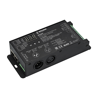 023823(1) INTELLIGENT ARLIGHT Декодер SMART-DMX512-104-83-RDM-SUF (12-48V, 4x8A, XLR3/RJ45) (IARL, IP20 Металл, 5 лет)