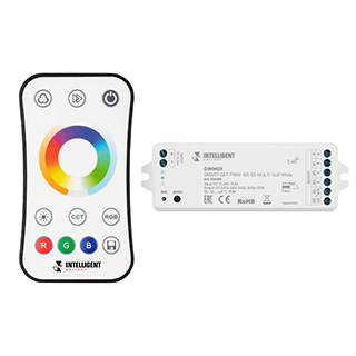 036188 INTELLIGENT ARLIGHT Диммер SMART-SET-PWM-105-52-MULTI-SUF White (12-24V, 5x3A, ПДУ RING 10кн, 2.4G) (IARL, Контроллер)