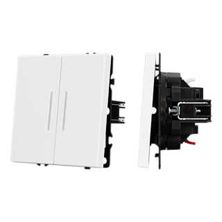 Механизм выключателя двухклавишный непроходной LED SWT-NOBE-MK02-SFPL-L-WH (230V, 10A) (Arlight, -)