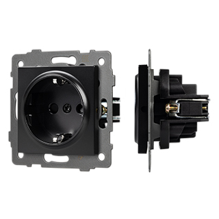Механизм электрической розетки SCT-MEU1-PL-BK-V (250V, 16A) (Arlight, -)