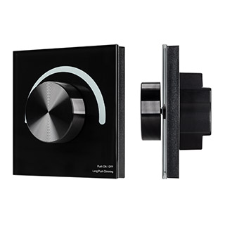 066719 INTELLIGENT ARLIGHT Роторная панель SMART-TRIAC-601-31 Черная (230V, 1A, TUYA Wi-Fi) (IARL, IP20 Пластик, 5 лет)