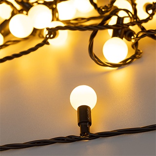 Светодиодная гирлянда ARD-BALL-CLASSIC-D23-20000-BLACK-160LED WARM (230V, 7W) (Ardecoled, IP65)