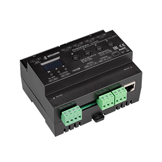 050430 INTELLIGENT ARLIGHT Релейный модуль DALI-SWITCH-708-82-4G-D2-DRO-RDM-DIN Black (230V, 4x10A, DMX512) (IARL, IP20 Пластик, 5 лет)