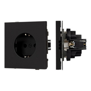 Механизм электрической розетки SCT-NOBE-MEU1-SFPL-BK (230V, 16A) (Arlight, -)