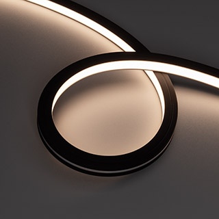Лента герметичная NOVA-TOP-BLACK-A120-16x15mm 24V Warm3500 (10 W/m, IP67, 2835, 5m, wire x2) (Arlight, Вывод боковой, 5 лет)