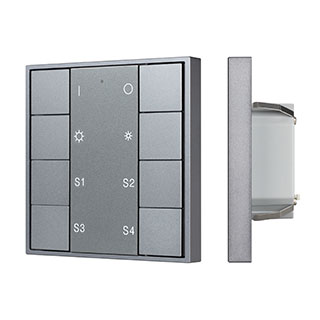 048187 INTELLIGENT ARLIGHT Кнопочная панель DALI-201-23-1G-4SC-DIM-DT6-IN Silver (BUS, Frame) (IARL, IP20 Металл, 3 года)