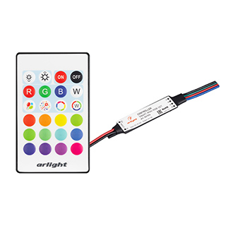 031594 Контроллер SMART-MINI-RGB-SET (12-24V, 3x1.5A, ПДУ 24кн, IR) (Arlight, IP20 Пластик, 5 лет)