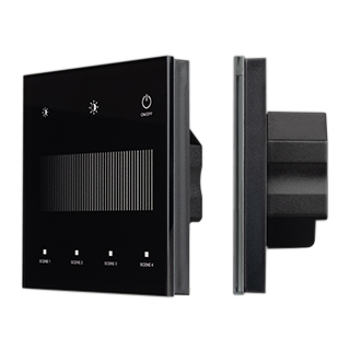 046560 INTELLIGENT ARLIGHT Сенсорная панель SMART-DALI-301-11-1G-4SC-DT6 Черная (230V, встраиваемая, 2.4G) (IARL, IP20 Пластик, 5 лет)