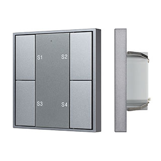 048184 INTELLIGENT ARLIGHT Кнопочная панель DALI-201-23-1G-4SC-IN Silver (BUS, Frame) (IARL, IP20 Металл, 3 года)