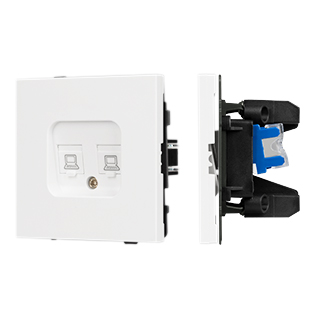 Механизм компьютерной розетки двойной SCT-TENDO-MPC2-PL-WH (RJ-45, CAT6) (Arlight, -)