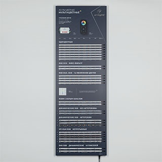 Стенд Ленты Мультицветные RGB RT-LUX-E4-1760x600mm (v.2, DB 3мм, пленка, подсветка) (Arlight, -)