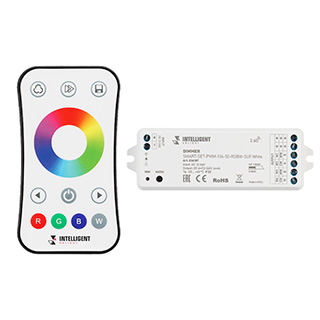 036187 INTELLIGENT ARLIGHT Диммер SMART-SET-PWM-104-52-RGBW-SUF White (12-24V, 4x4A, ПДУ RING 10кн, 2.4G) (IARL, Контроллер)
