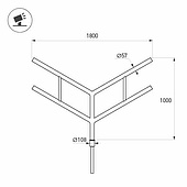 Кронштейн OXOR-SY4-1800x108-L1000 BLACK (Arlight, Сталь)