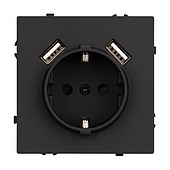 Механизм розетки с USB зарядкой SCT-NOBE-MUAA-SFPL-BK (230V, 16A) (Arlight, -)