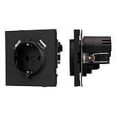 Механизм розетки с USB зарядкой SCT-TENDO-MUAA-SFPL-BK (230V, 16A) (Arlight, -)