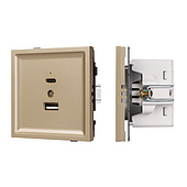 Механизм USB розетки SCT-TENDO-MUAC-SFPL-GD (5V, 3A, QC3) (Arlight, -)