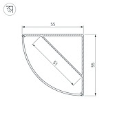 Профиль KANT-H55-2000 ANOD (Arlight, Алюминий)