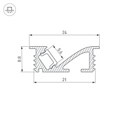 Профиль SL-BEVEL-W21-F-2000 ANOD BLACK (Arlight, Алюминий)