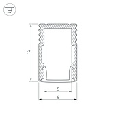 Профиль SL-MINI-8-H12-2000 BLACK (Arlight, Алюминий)