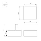 Светильник DL-GRIGLIATO-S90x90-6W Warm3000 (WH, 90 deg, 230) (Arlight, IP40 Металл, 5 лет)