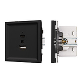 Механизм USB розетки SCT-TENDO-MUAC-SFPL-BK (5V, 3A, QC3) (Arlight, -)