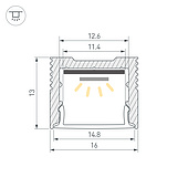 Профиль SL-SLIM-H13M-2000 BLACK (BY) (Arlight, Алюминий)
