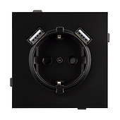 Механизм розетки с USB зарядкой SCT-TENDO-MUAA-PL-BK (230V, 16A) (Arlight, -)