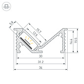 063940 Профиль SL-BEVEL-W32-F-2000 ANOD  (Arlight, Алюминий)