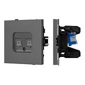 Механизм компьютерной розетки двойной SCT-TENDO-MPC2-SFPL-GR (RJ-45, CAT6) (Arlight, -)