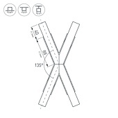 Крестовина PLS-LOCK-H25-Х135 (с экраном MAT-L) (Arlight, Металл)