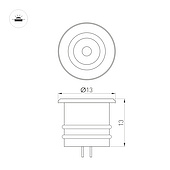 061666 Светильник ART-PICCOLO-BUILT-R13-1W Warm3000 (WH, 30 deg, 3V) (Arlight, IP40 Металл, 3 года)