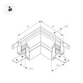 054168(1) Коннектор угловой MAG-ORIENT-CON-2653-STR-G-L90 (BK) (Arlight, Металл)