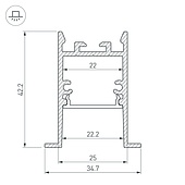 Профиль SL-COMFORT-3542-F-2000 ANOD (Arlight, Алюминий)