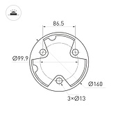 Светильник LGD-GUIDE-BOLL-H1000-20W Warm3500-MIX (GR, 280 deg, 230V) (Arlight, IP65 Металл, 5 лет)