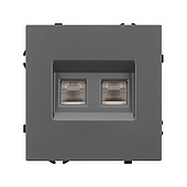 Механизм сдвоенной компьютерной розетки SCT-NOBE-MPC2-SFPL-GR (RJ-45, CAT6) (Arlight, -)