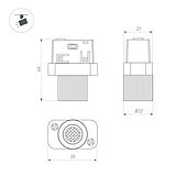 Светильник MAG-ORIENT-BABY-R22-2W Warm3000 (BK, 24 deg, 48V) (Arlight, IP20 Металл, 5 лет)