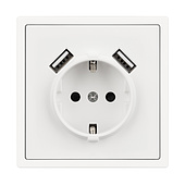 054288 Механизм розетки с USB зарядкой SCT-NOBE-MUAA-SFPL-WH (230V, 16A) (Arlight, Белый кварц)