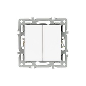 Механизм выключателя двухклавишный проходной SWT-MKP2-PL-WH (250V, 16A) (Arlight, -)