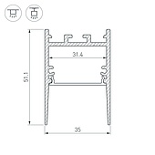 Профиль SL-COMFORT-3551-2000 ANOD BLACK (Arlight, Алюминий)