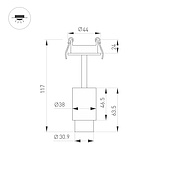 Светильник ART-NEMO-BUILT-ZOOM-R38-5W Warm3000 (BK, 10-55 deg, 24V) (Arlight, IP20 Металл, 5 лет)