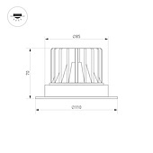 Светильник MS-ATLAS-TRIMLESS-R70-12W Warm3000 (WH, 32deg, 230V) (Arlight, IP20 Металл, 5 лет)