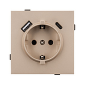 Механизм розетки с USB зарядкой SCT-TENDO-MUAC-PL-GD (230V, 16A) (Arlight, -)