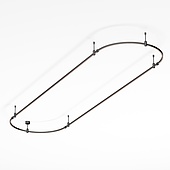 Основание ART-APRIORI-OVAL-ROD-200-3000x1000 (BK) (Arlight, IP20 Металл, 3 года)