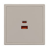 059446(1) ARL NOBE USB Розетка тип A+C софт-тач кашемир SCT-MUAC-SFPL-FC-CA (65W, QC3) (Arlight, -)