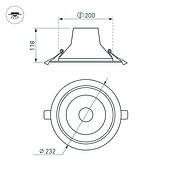 Светильник LTD-LEGEND-R230-35W Day4000 (WH, 50 deg) (Arlight, IP20 Металл, 3 года)