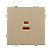 Механизм розетки с быстрой USB зарядкой SCT-NOBE-MUAC-SFPL-FC-GD (65W, QC3) (Arlight, -)