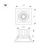 Светильник MS-VORTEX-BUILT-S90x90-12W Day4000 (WH-WH, 20 deg, 230V) (Arlight, IP20 Металл, 5 лет)
