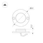 Светильник ART-DECK-LAMP-R40-1W Warm2700 (SL, 120 deg, 24V) (Arlight, IP67 Металл, 3 года)