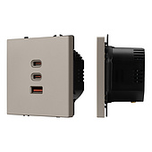 ARL NOBE USB Розетка тип А+С+С софт-тач кашемир SCT-MUACC-SFPL-FC-CA (65W, QC3) (Arlight, -)