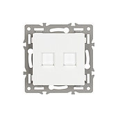 Механизм компьютерной розетки двойной SCT-MPC2-PL-WH (RJ-45, CAT6) (Arlight, -)